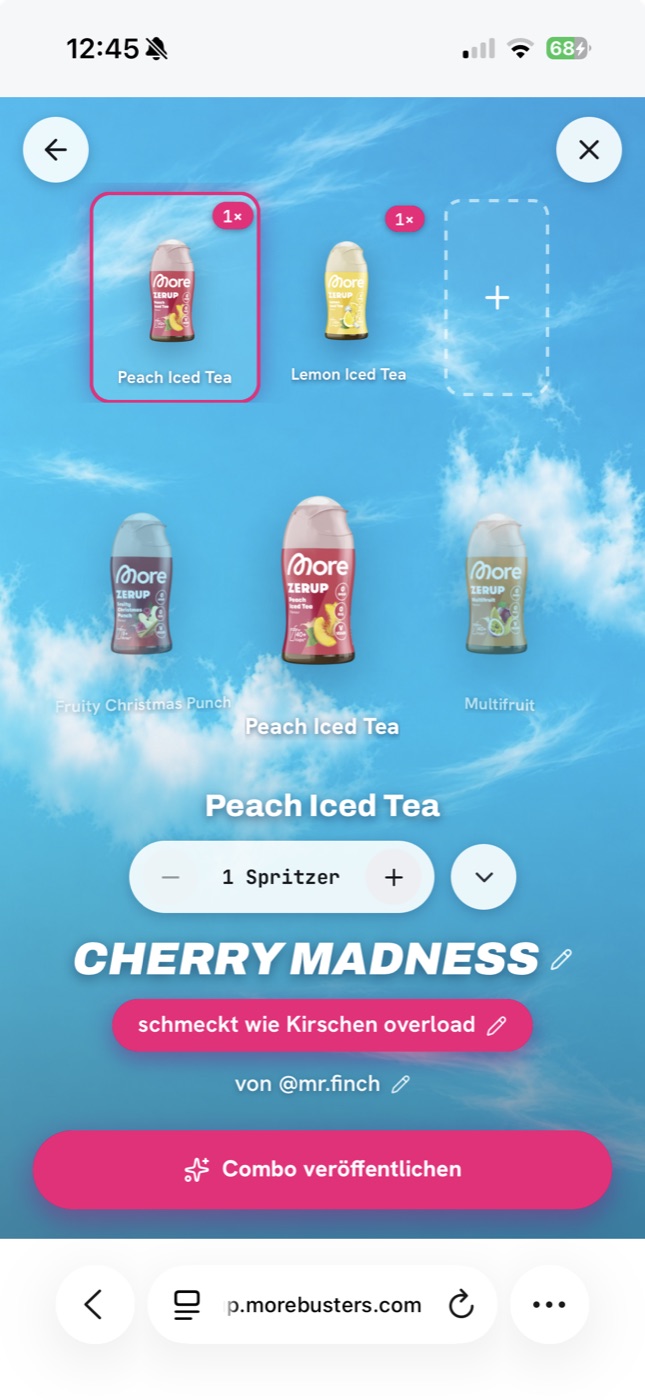 Zerup Remixer: Combo aus Peach Iced Tea und Lemon Iced Tea wird gebaut