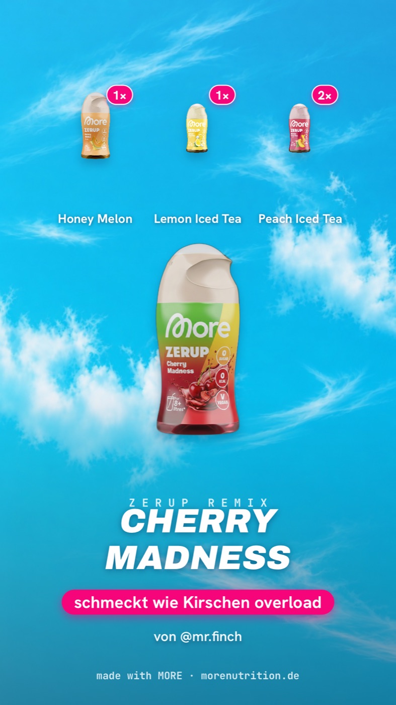 Fertige Share-Card: Cherry Madness, schmeckt wie Kirschen overload, von @mr.finch